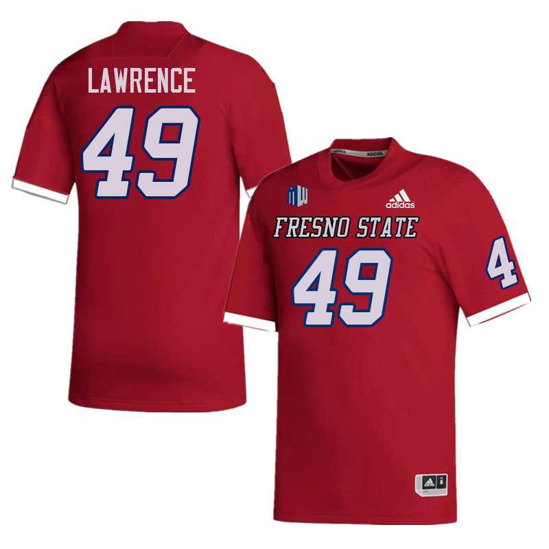 Men #49 Clay Lawrence Fresno State Bulldogs College Football Jerseys Stitched-Red